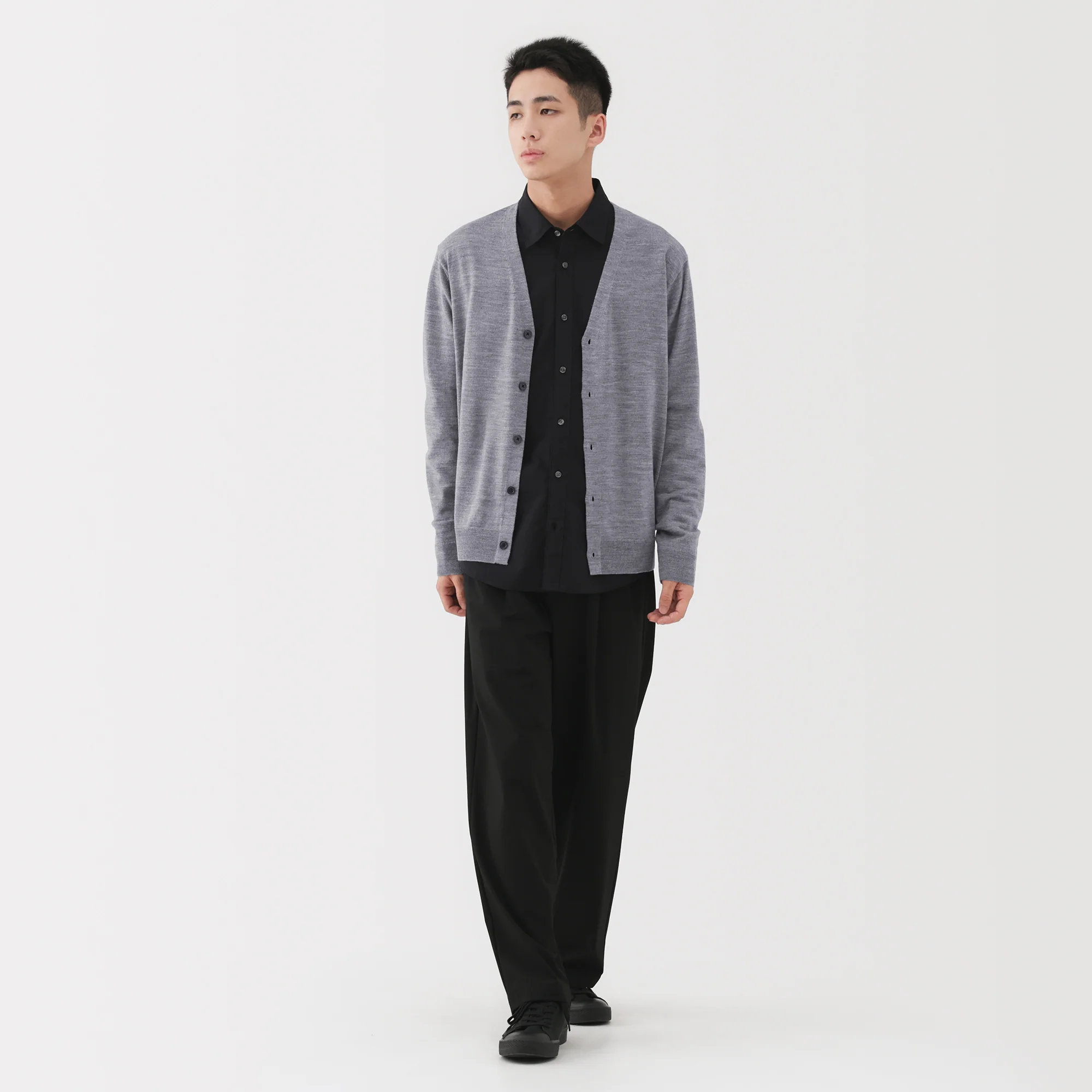 Wool V-Neck Cardigan - Image 4