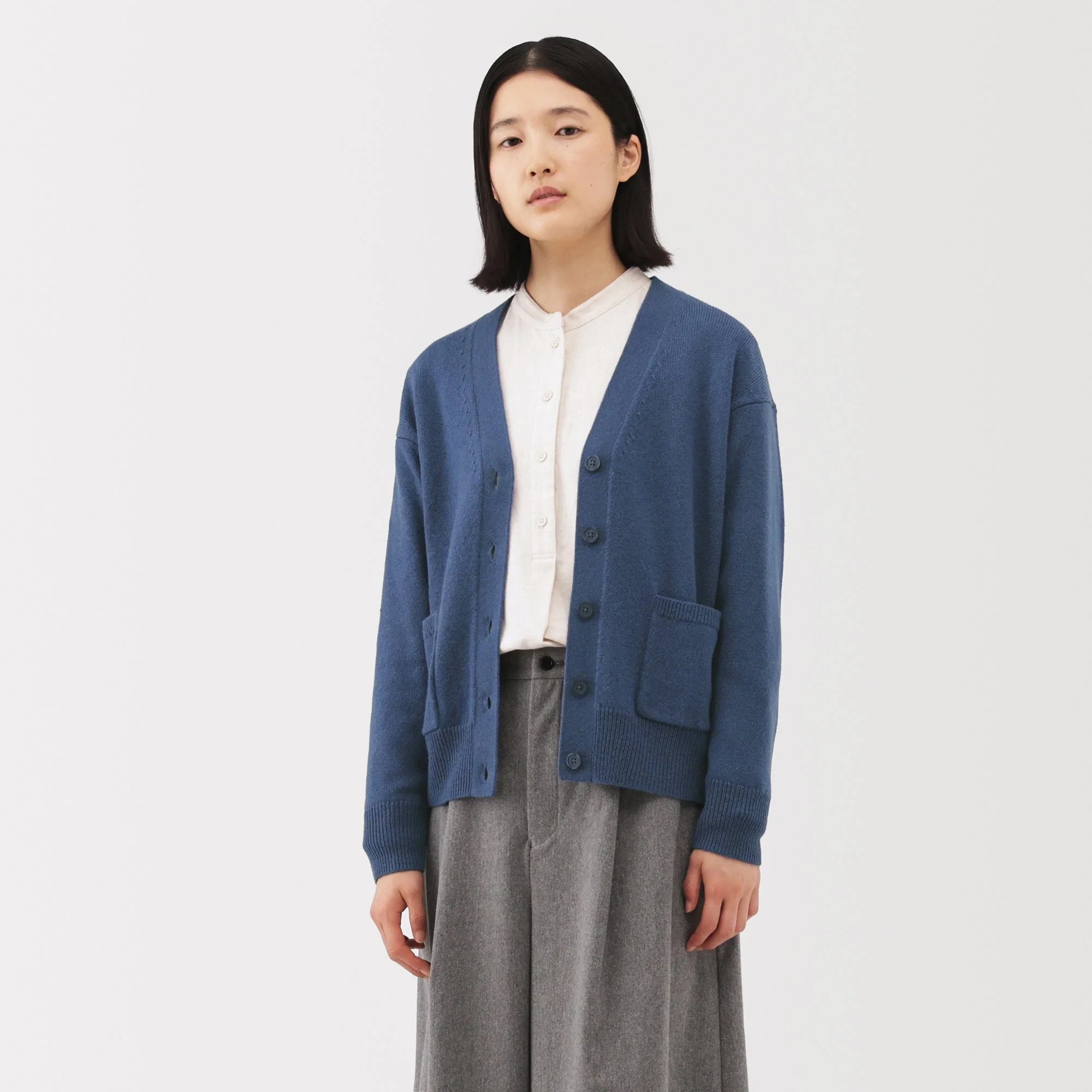 Wool V-Neck Cardigan - Image 3