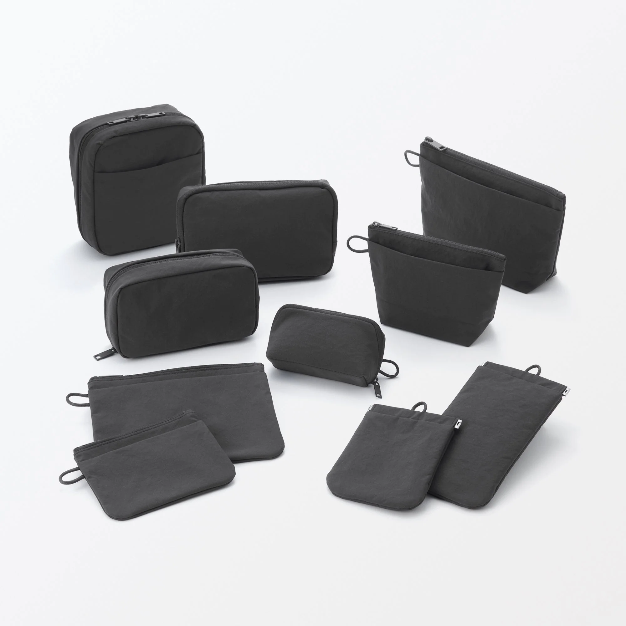 Wrinkled Nylon Wide-Opening Pouch - Medium - Image 7