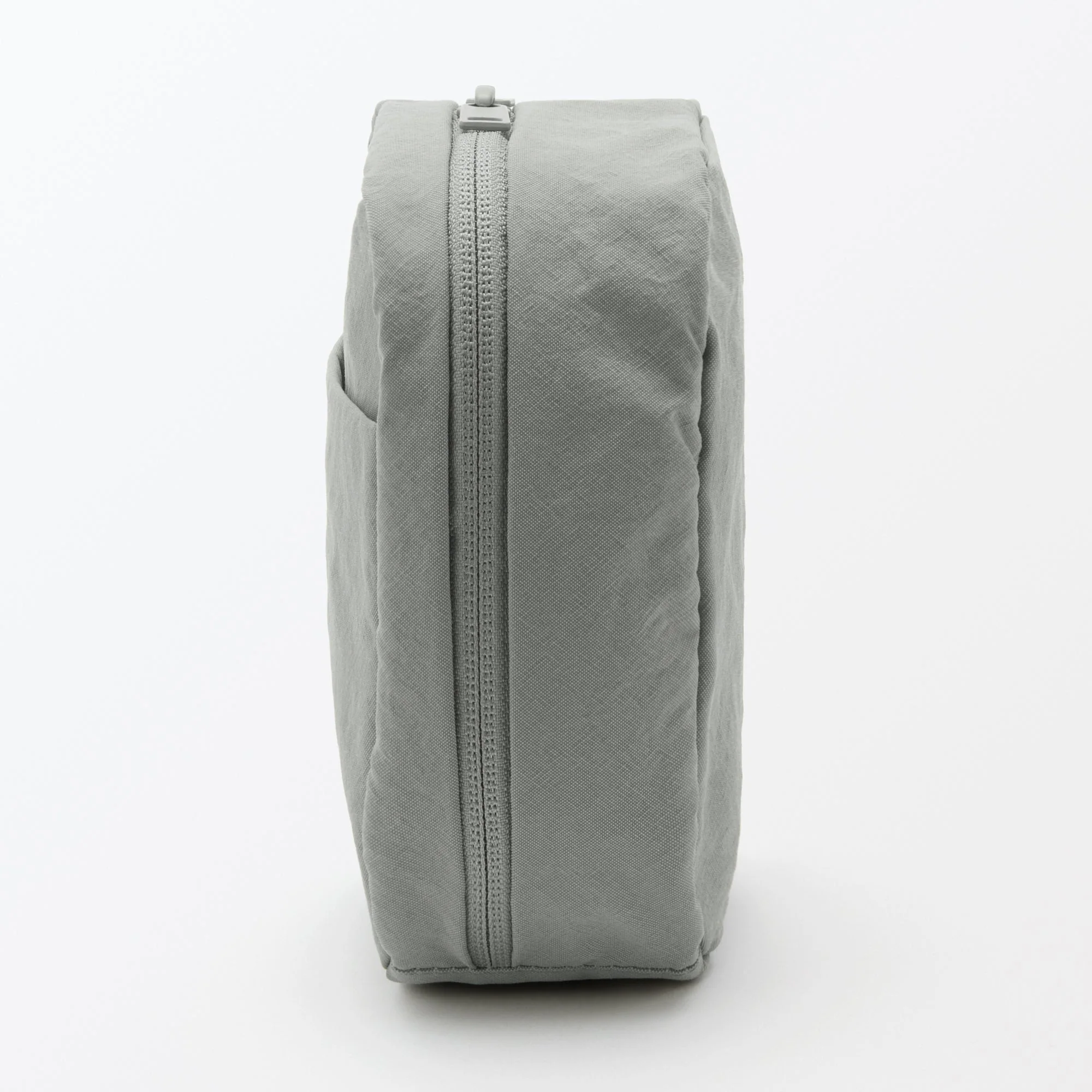 Wrinkled Nylon Wide-Opening Pouch - Square - Image 4