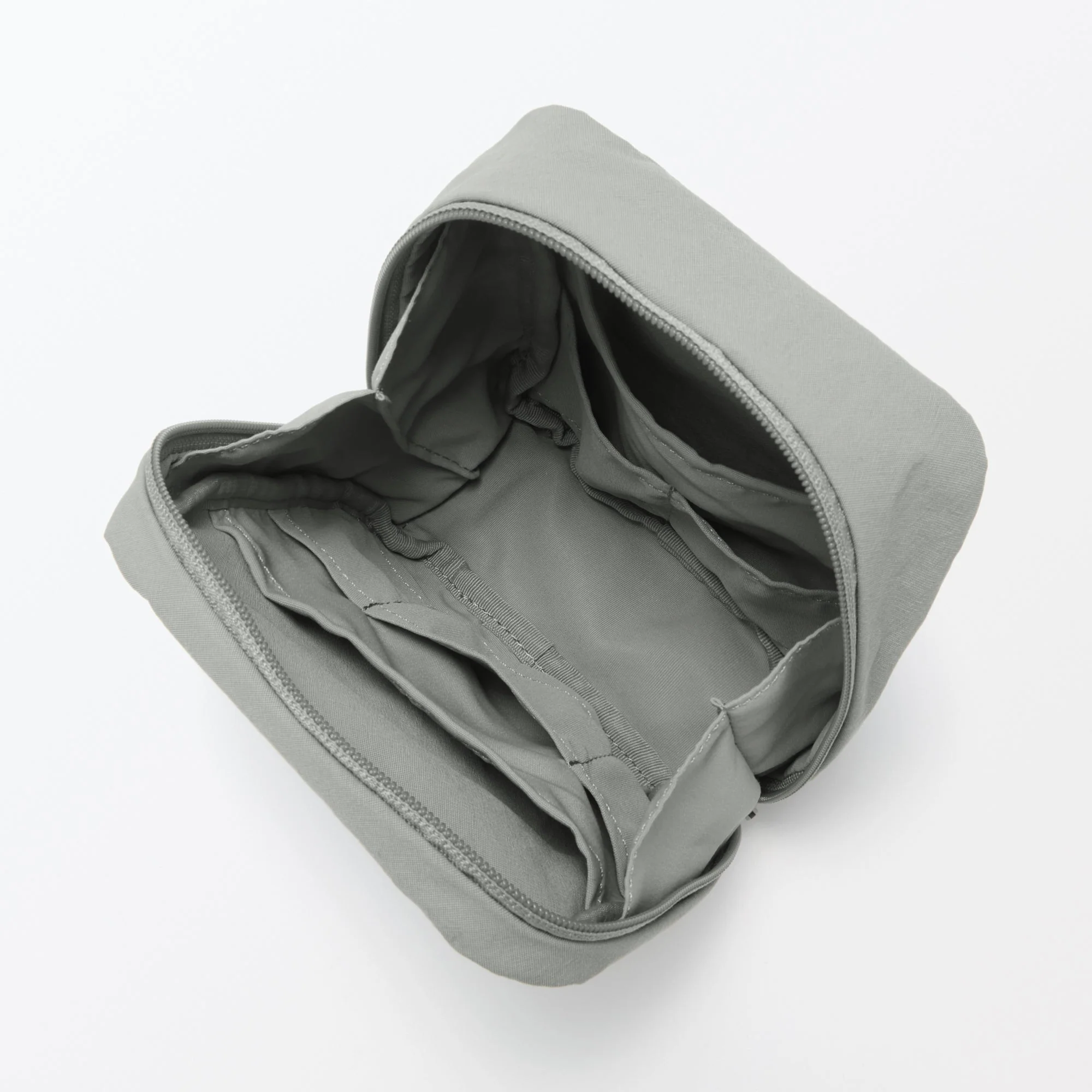 Wrinkled Nylon Wide-Opening Pouch - Square - Image 5